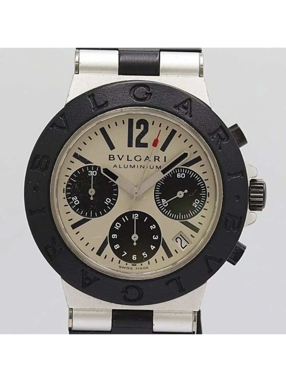 Bvlgari Bulgari Aluminum Automatic Chrono Date Silver Dial Watch